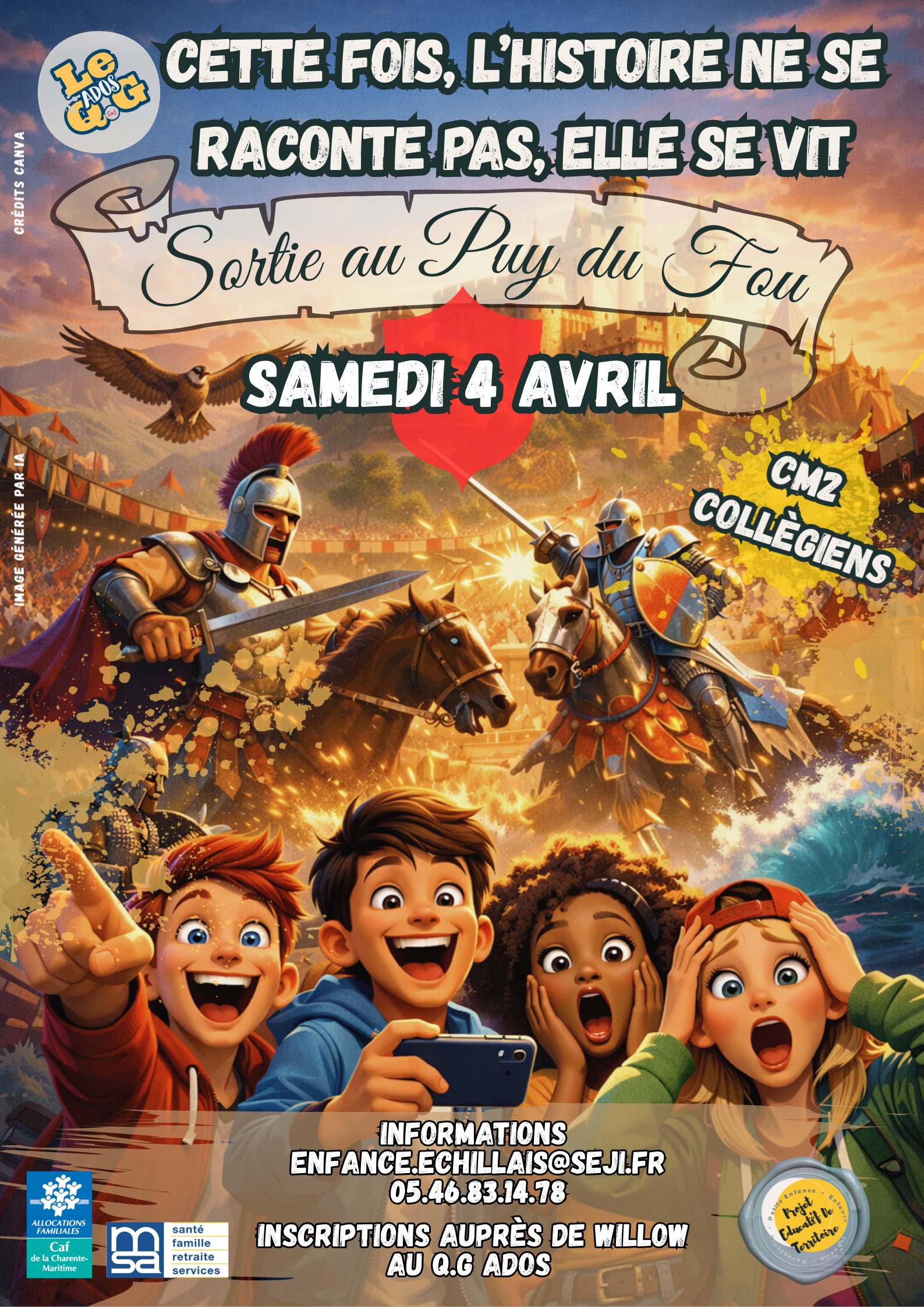 QG ADOS_AFFICHE_2026_Sortie Puy du fou